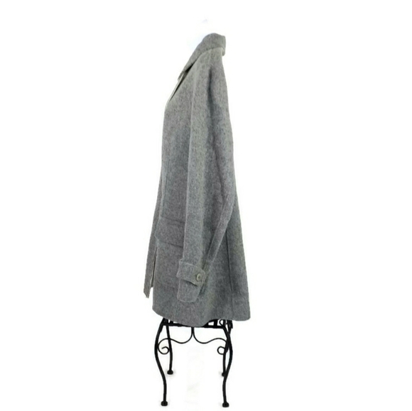 Talbots Gray Wool Blend Button Front Luxury Winter Coat Womens 14P Petite - Picture 7 of 11